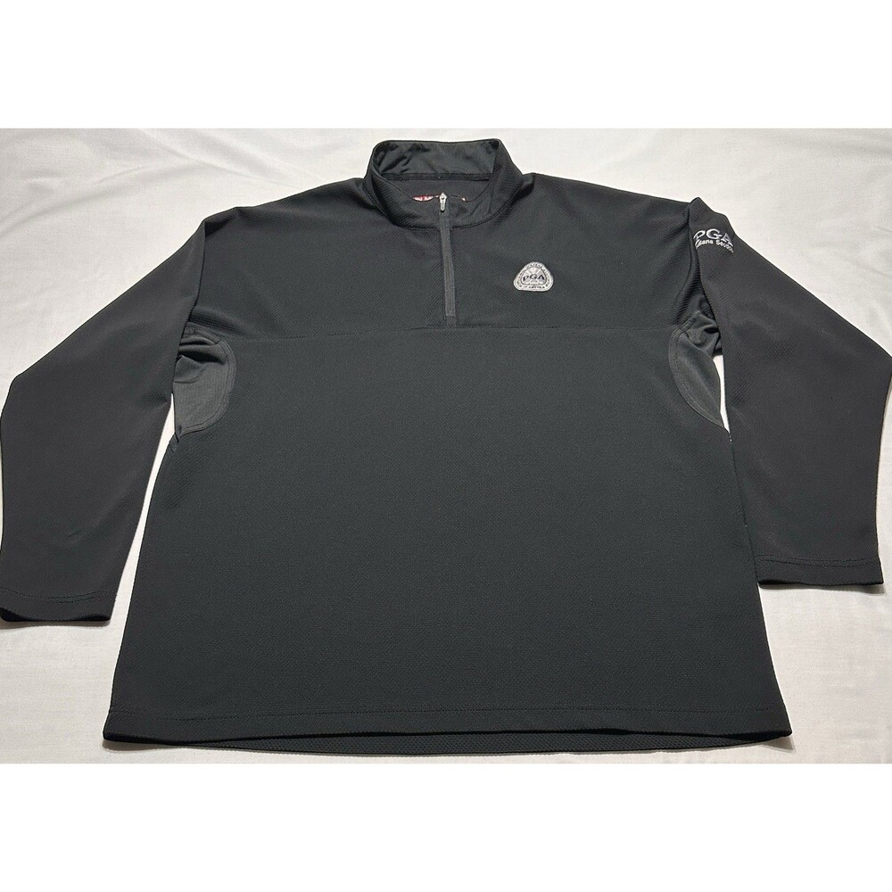 PGA Indiana Section Sun Mountain OuterWear Mens XL  1/4 Zip Golf Pullover Black
